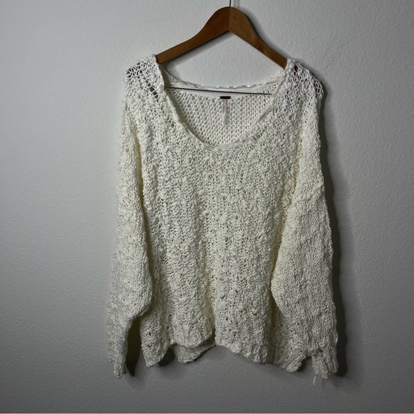 Free People Oversized Open Knit Slouchy Pullover Sweater Womens Size S - Picture 5 of 9
